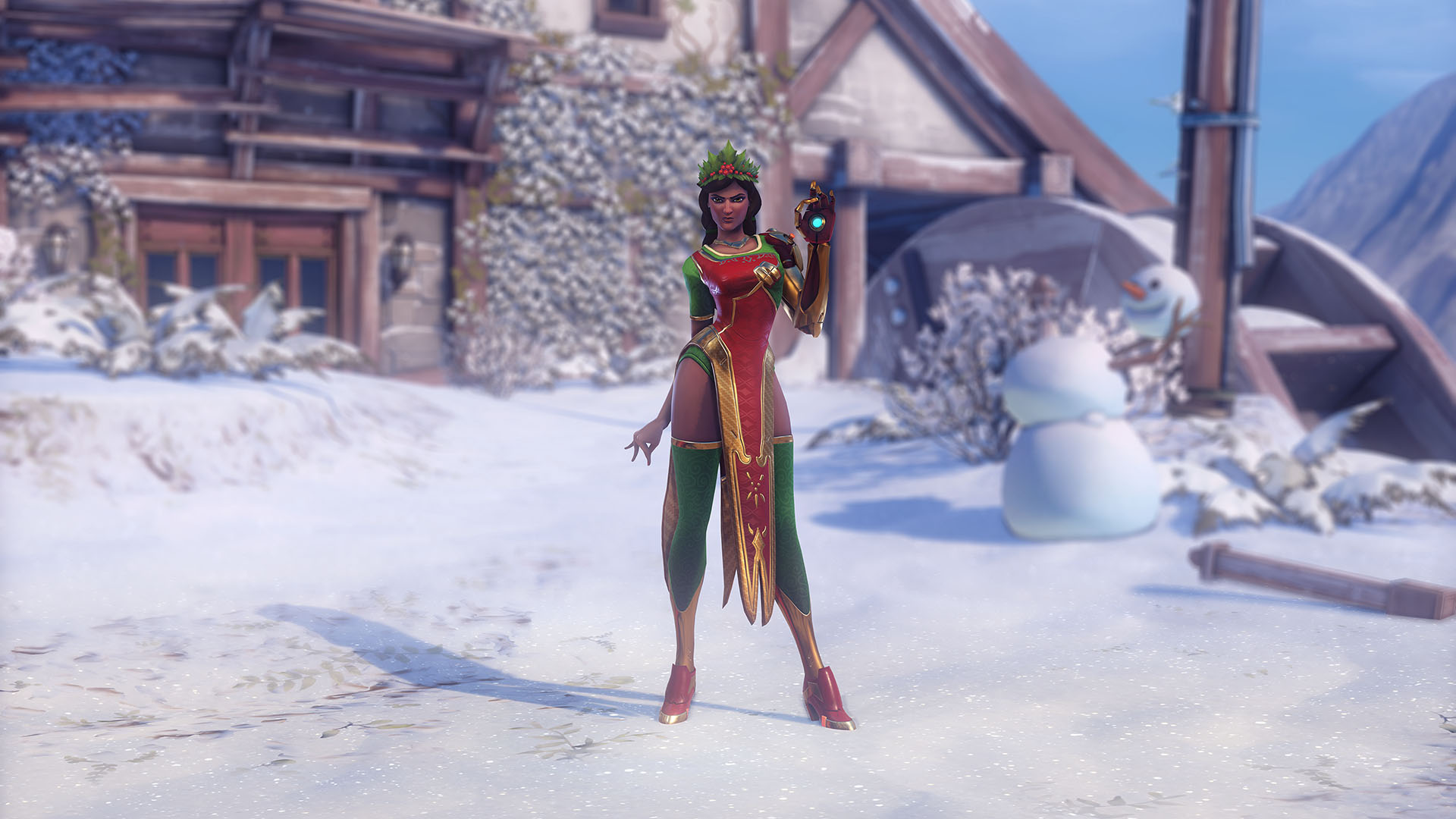 Mistletoe Symmetra, overwatch winter wonderland skin